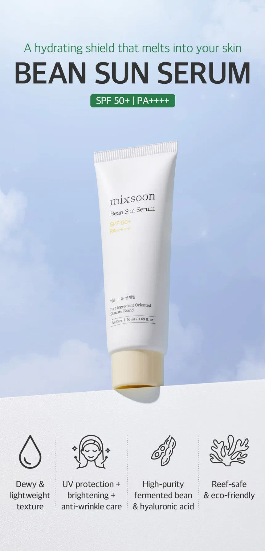 Mixsoon - Bean Sun Serum SPF50+ PA++++ (50ml)