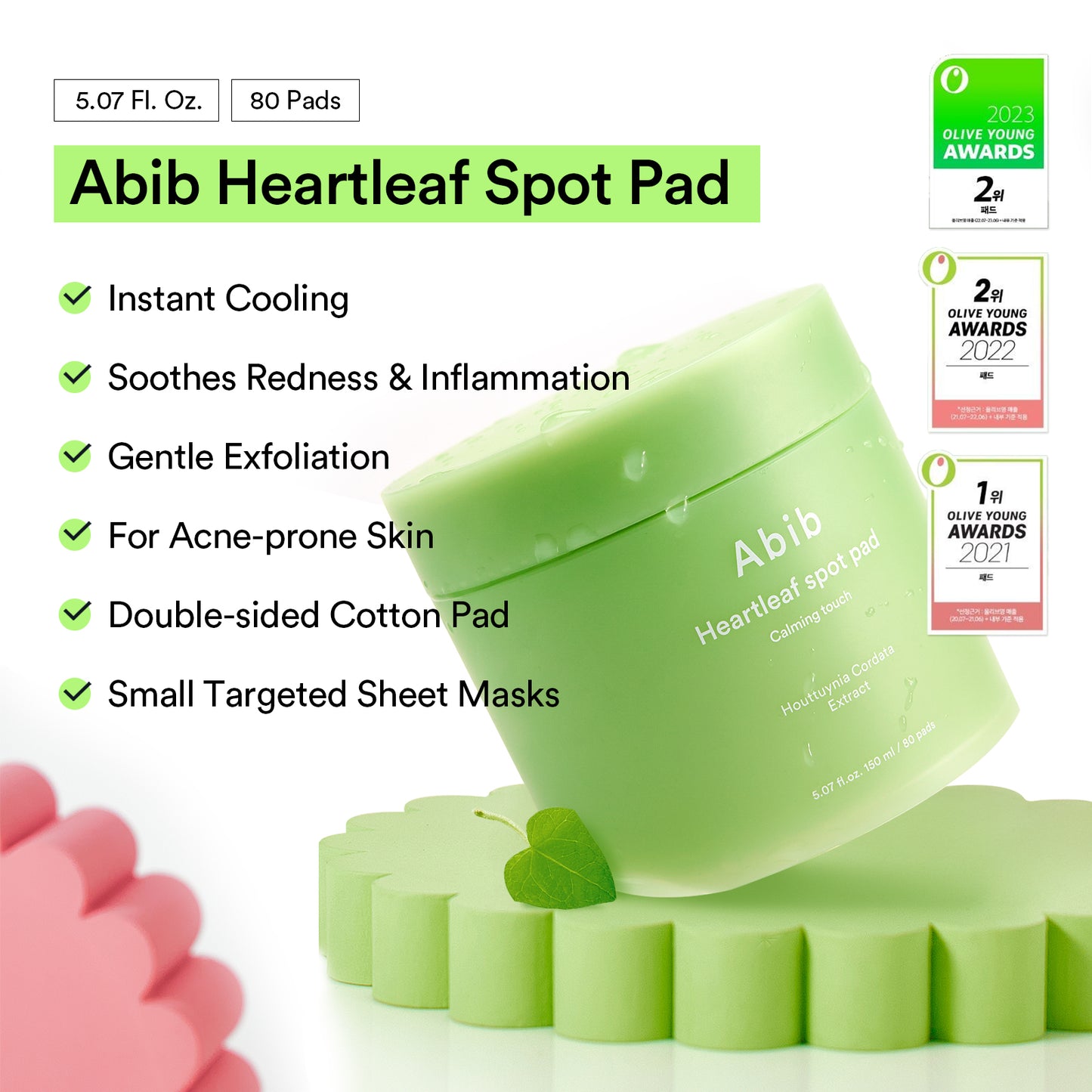 Abib - HEARTLEAF SPOT PAD CALMING TOUCH (80 pads)