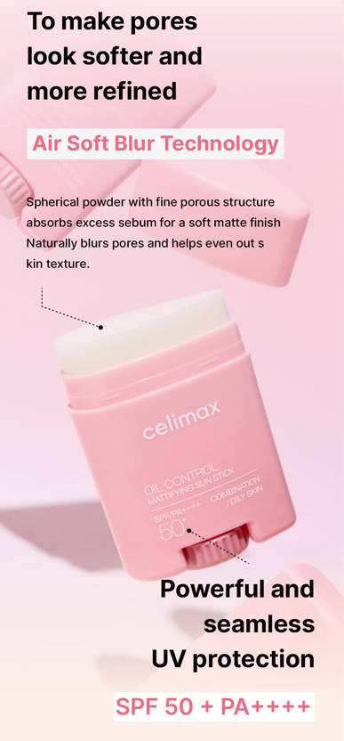 Celimax - Oil Control Mattifying Sun Stick SPF50+ PA++++ (18g)